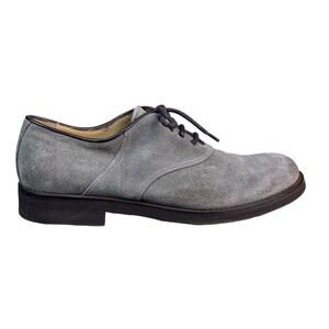 Antonio Maurizi Taupe Suede Derby Shoes Mens Leather Lace Up Size EU 41 US 8